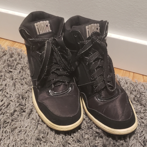 Nike Force Dunk Sky Hi Hidden Wedge Women's Sz 8 Black/White - Picture 1 of 4